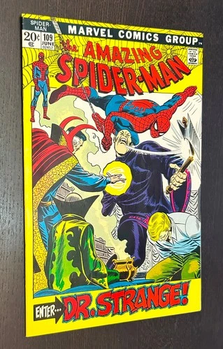 AMAZING SPIDER MAN #109 (Marvel Comics 1972) -- Bronze Age Dr Strange -- VF (A)