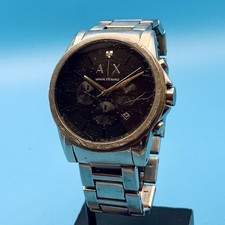ARMANI EXCHANGE AX2504 Men’s Chrono Wristwatch Diamond St Steel Working New Batt
