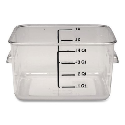 Rubbermaid Commercial SpaceSaver Container, 4qt, 8.8x8.75x4.75'', Clear, 2/Pack