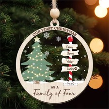 Personalized Our First Christmas As A Family Ornament