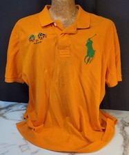 Vintage Polo Ralph Lauren Yacht Club ORANGE Polo Short Sleeve Shirt XL