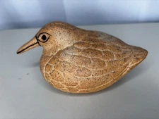 Vintage Sandpiper Bird MCM Studio Paris Pottery Art Clay Rustic Textured EYES
