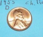 1955 D      CHOICE RED UNCIRCULATED   WHEAT CENT #4
