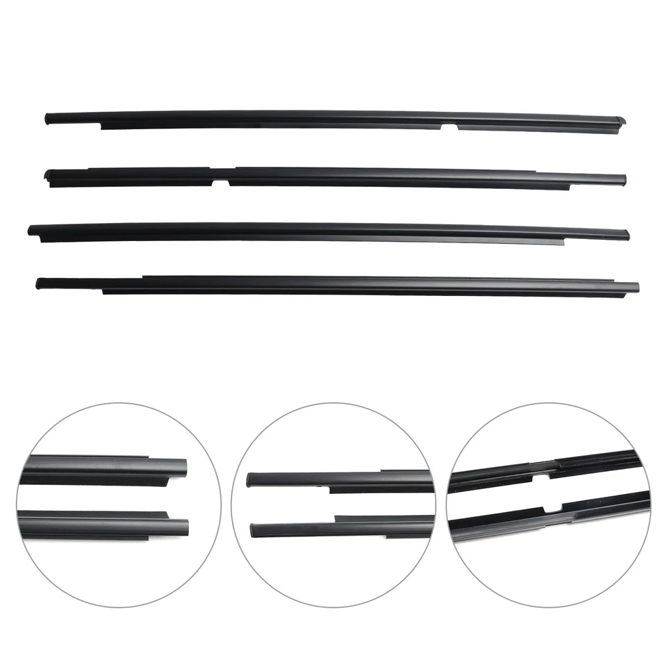 4pcs Outer Door Glass Weatherstrip Moulding For Toyota Yaris Vitz 2005-2010 A.U - image 4 of 4
