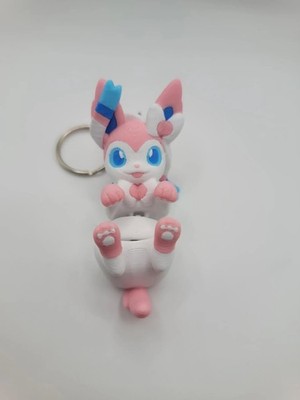 Sylveon Flexi Keychain   3D Printed Accessory | Cute, Articulated Kawaii
