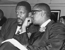 Bill Russell sits Rev Virgil Wood Freedom Graduation Patrick - Boston Old Photo