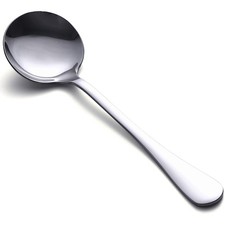 Soup Spoons, 8-Piece Premium Stainless Steel Spoons 8 pcs, Silver