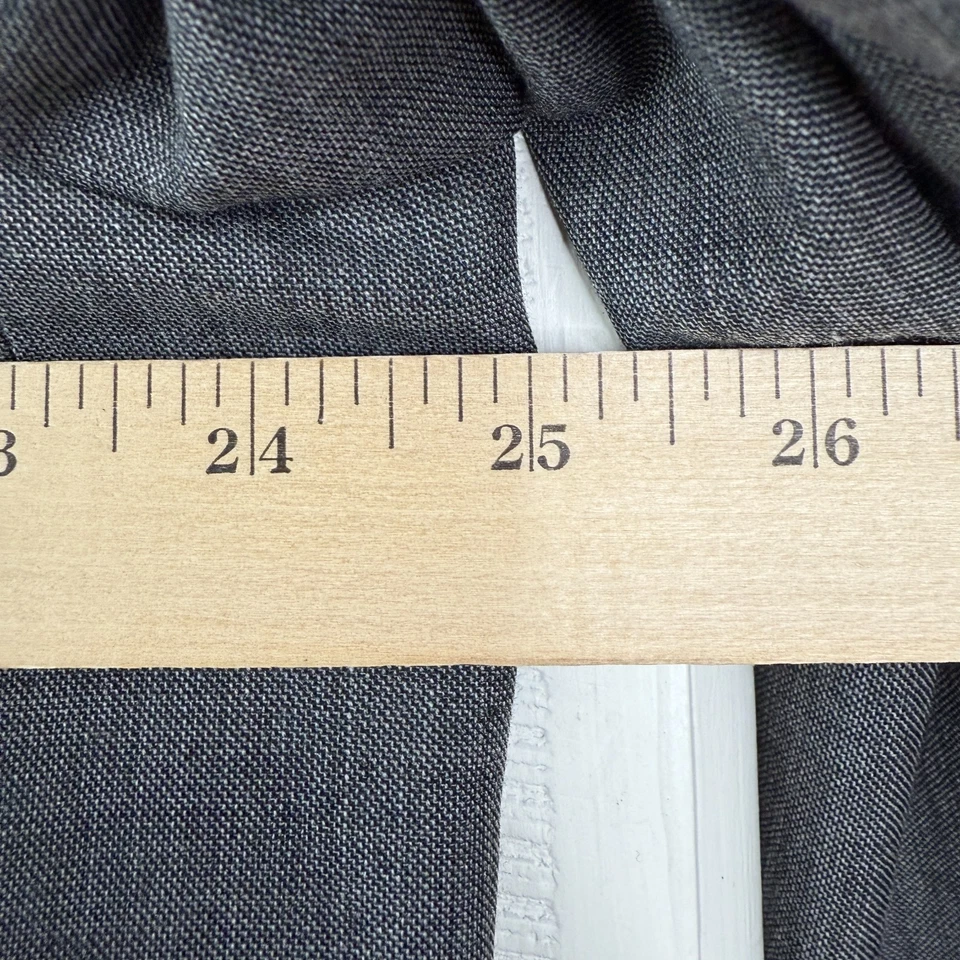 Perry Ellis Suit Mens 48R Gray 2 Button Wool Blend Peak Lapel Pants 44x32 Modern - Image 3 of 4