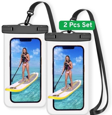 2er PACK WASSERDICHT HANDYTASCHE UNTERWASSER CASE COVER UNIVERSAL DRY BAG HANDY
