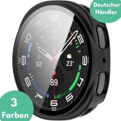 Hülle für Samsung Galaxy Watch 8 40mm / 44mm Schutzglas Panzerfolie Display Case