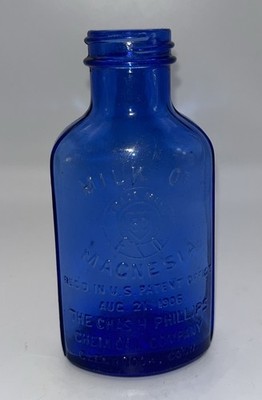EMBOSSED, PHILLIPS MILK OF MAGNESIA, REG'D IN U.S. PAT OFFICE AUG 21, 1906