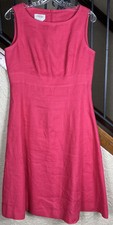 Talbots Pink Salmon Irish Linen Lined Sleeveless Dress Women’s 8
