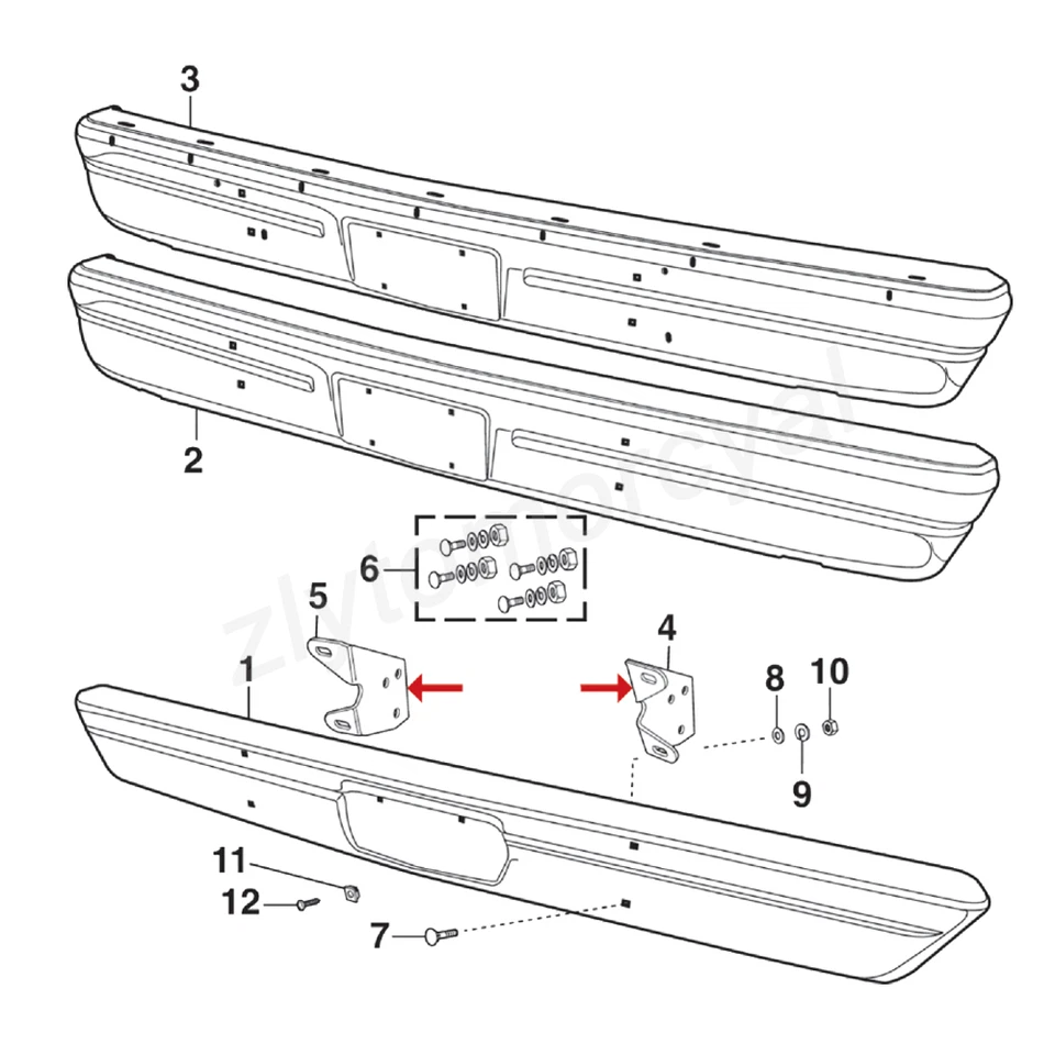 For 1986-93 Dodge Ramcharger & Truck D/W150 D/W250 D/W350 Front Bumper Brackets - Image 3 of 4