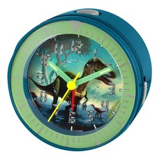 Kinder Wecker Dinosaurier Analog Blau LED Licht Snooze AA Batterie inkl.