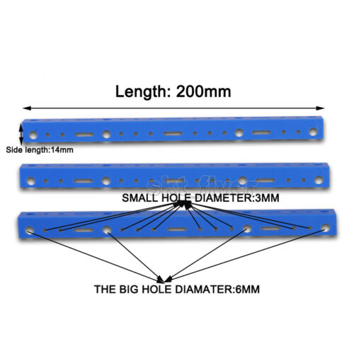 5pcs Blue 20cm Plastic Connect Strip Fix Rod Frame For DIY Robotic Car Model Toy - Picture 2 of 6