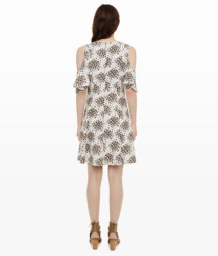 CLUB MONACO Pernille Dress Cold-Shoulder A-Line Ivory Floral Size 0, MSRP $249 - Bild 2 von 12