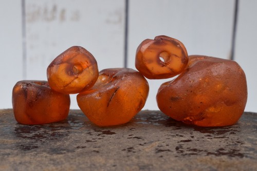 RR Antique NATURAL BALTIC AMBER FACETED COGNAC HONEY necklace bracelet Stone 琥珀色 - Picture 7 of 23