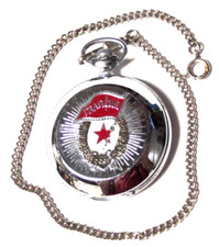 Pre-Owned 1970s Soviet Guards WWII Commemorative Pocket Watch Runs Tested Steel