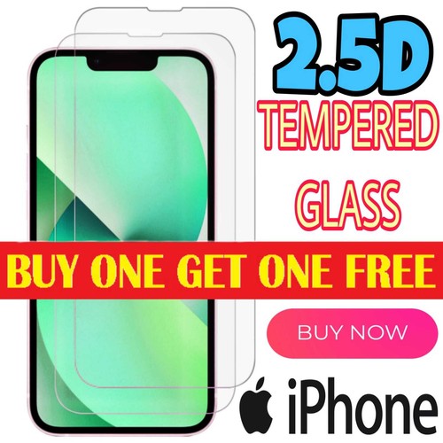 2.5D Tempered Glass Screen Protector iPhone 6/7/8/X/11/12/13/14 Pro Max