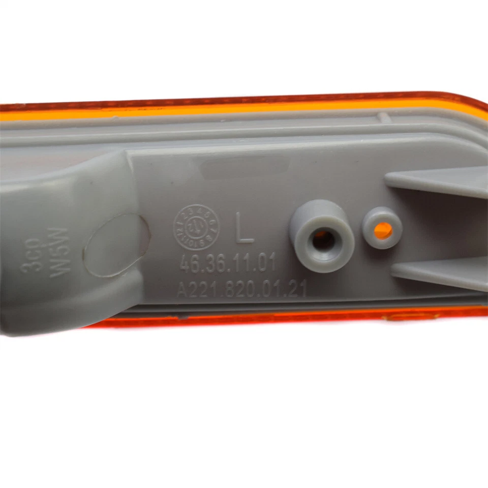 Luz marcadora lateral de parachoques delantera izquierda y derecha naranja para Mercedes-Benz W221 S450 S550 Foto 4 de 4
