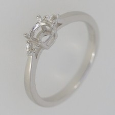 Delicate Sterling Silver Semi Mount Ring Setting RD 5x5mm White Topaz