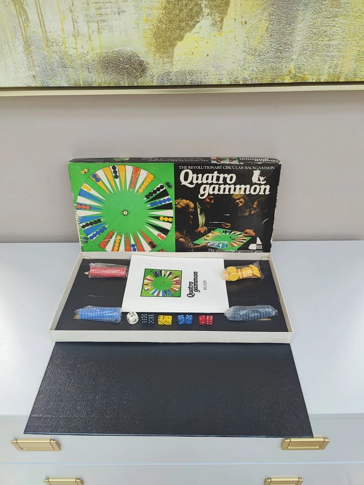 Quatro Gammon Circular Backgammon Strategy Game 1982  Vintage Complete England - Image 2 of 4