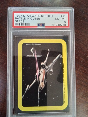 1977 Topps Star Wars Sticker No 11 Battle In Outer Space PSA 6