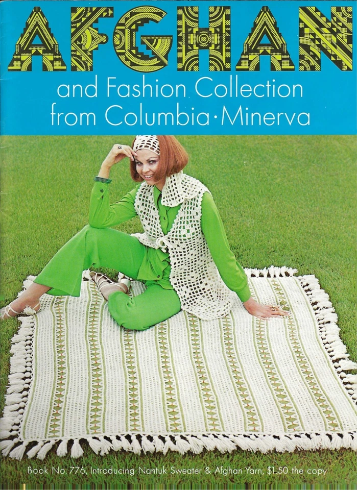 Lot of 6 Vintage Leaflets with Crochet and Knit Patterns for Vests Berets Scarfs - Image 3 of 4