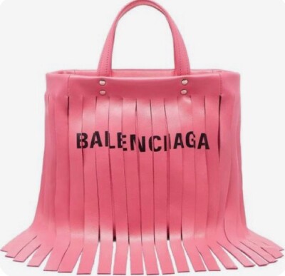 100% Authentic - Balenciaga bag Laundry Fringes XS -pink Leather