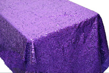 Sequin Rectangular Tablecloth Sequin Taffeta Fabric Sequin Table Cover - PURPLE