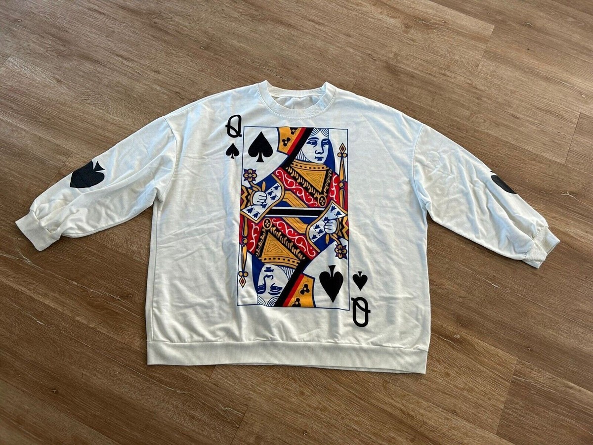 Shein Women's Pullover Sweatshirt Queen of Spades Graphic T Shein Women's Pullover Sweatshirt Queen of Spades Graphic T