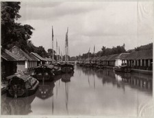 1890's PHOTO BATAVIA JAVA DUTCH EAST INDIES JAKARTA INDONESIA FISH MARKET
