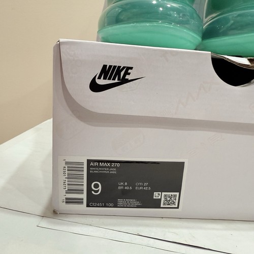 Nike Air Max 270 Mens Size US 9 Hyper Jade Blue White Shoes Runners New RARE✅ - Picture 11 of 12