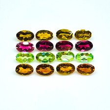 VVS 24 Pcs Natural Multi Tourmaline 5x3mm Oval Cut Loose Untreated Gemstones
