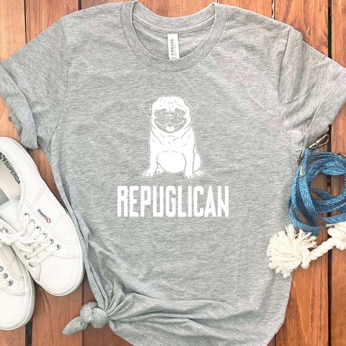 FUNNY PUG REPUGLICAN T-SHIRT - Picture 11 of 29