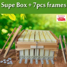 Auto Bee Hives Super Bee Box Beekeeping Hives + 7 Bee Hive Frames Bee Frames New