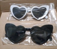 12 Pairs Heart Sun Glasses, 11 are Black, 1 Is White
