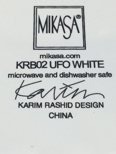 Mikasa UFO WHITE Karim Rashid SALAD PLATES Alien Head Shape KRB02 Set of 2 - Picture 8 of 9