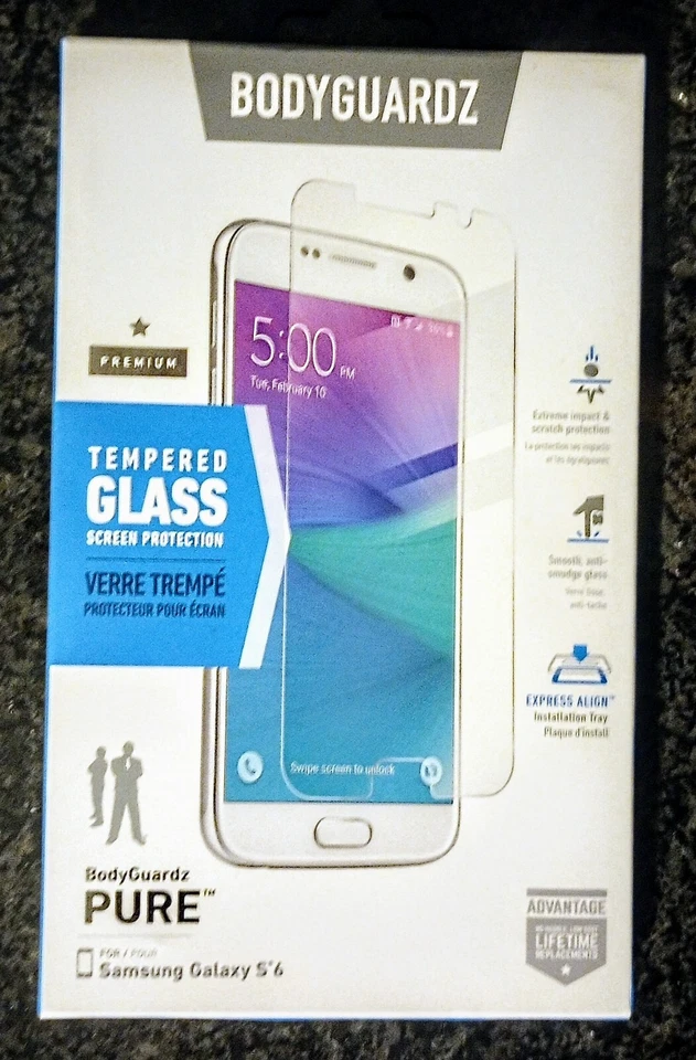 Protector Pantalla Samsung Galaxy S6 - Body Guardz 'Pure' + 2 Protectores Universales Foto 2 de 4