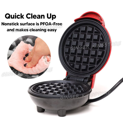 Mini Waffle Maker Non Stick Baking Pan Pancake Heating Breakfast Making Machine - Picture 5 of 10