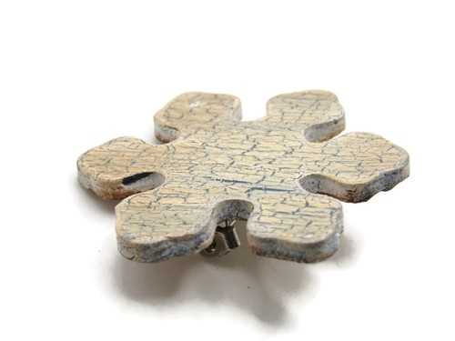 Texture Painted Wood Snowflake Pin | eBay