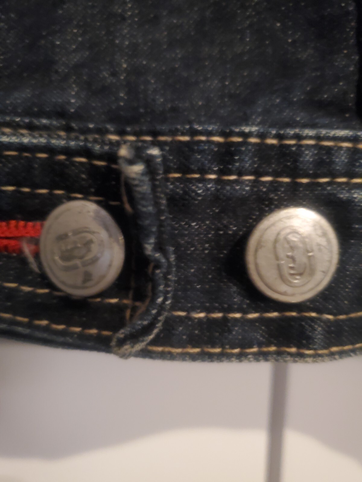 Echo red Denim Foundry Levi Jacket Size Medium - image 12