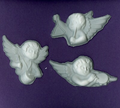 Angel's playing music plaster of Paris painting project. Set of 3! (7200)