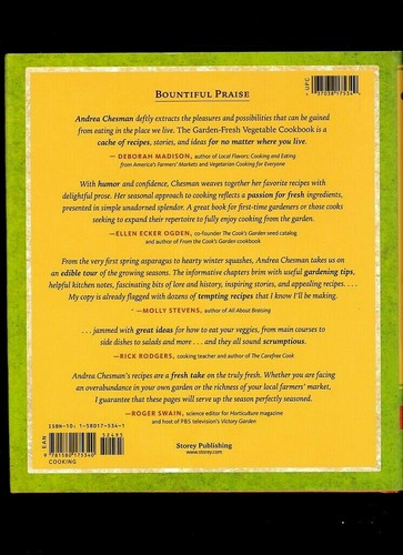 THE GARDEN-FRESH VEGETABLE COOKBOOK-ANDREA CHESMAN'S HARVEST RECIPES-ETHNIC - Picture 2 of 2