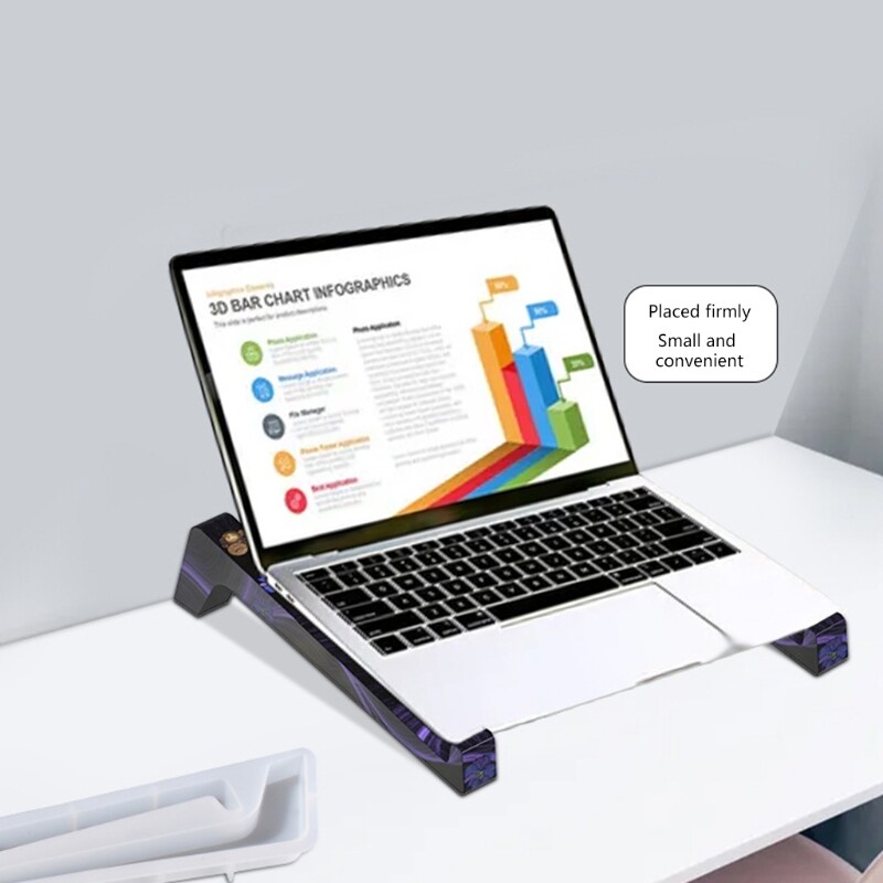 Epoxy Resin Laptop Stand Silicone Mold for DIY Craft Computer Bracket