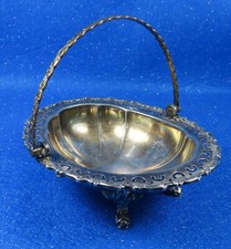 "Wilcox Silverplate Co"  Quadruple Plate 100 Gilt Ornate handled Basket - Estate