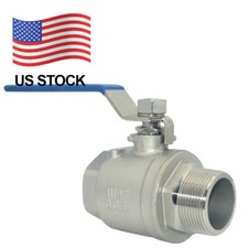 1 1/2" MALE to Female Ball Valve Stainless steel 304 NPT Full Port US Stock