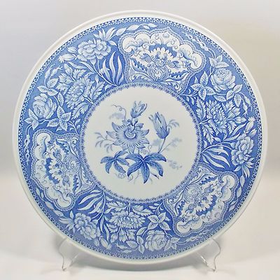 SPODE BLUE ROOM COLLECTION FLORAL CAKE PLATE BLUE AND WHITE CHINA FLORAL  CAKE