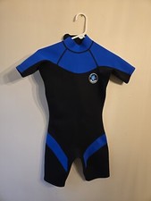 Realon Sports Short Wetsuit black body with royal sleeves and on legs.Large NWT