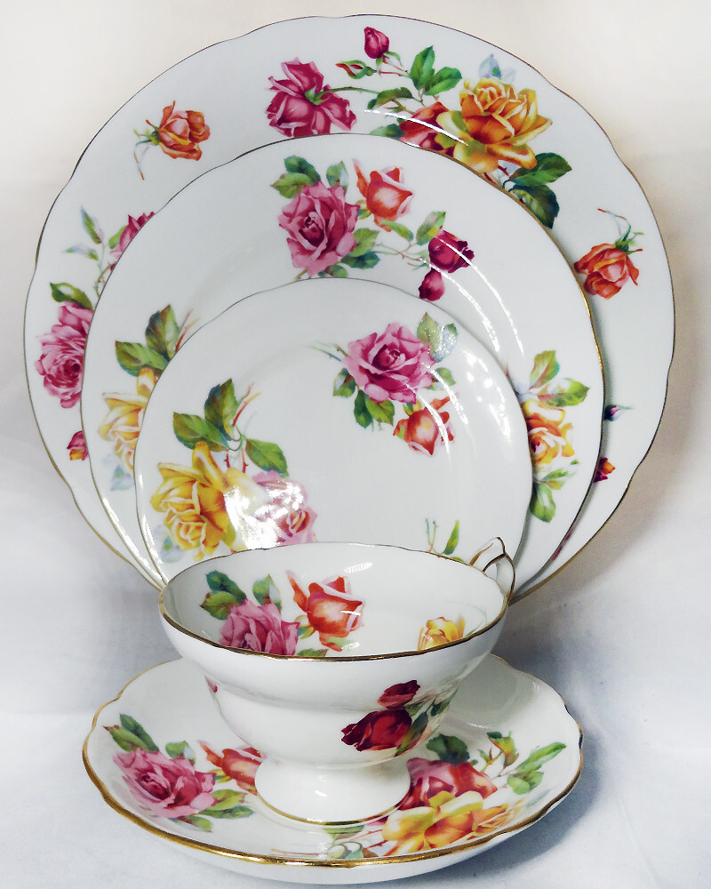 MORGAN'S ROSE by Hammersley 5 Piece Place Setting NEW NEVER USED